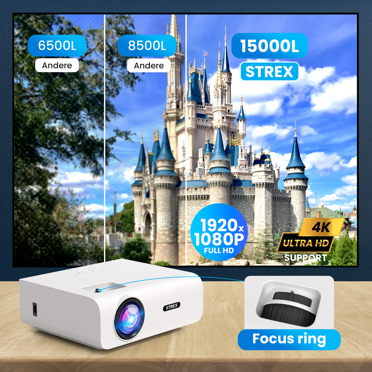 Full HD Mini-Beamer mit WiFi und Bluetooth SP280