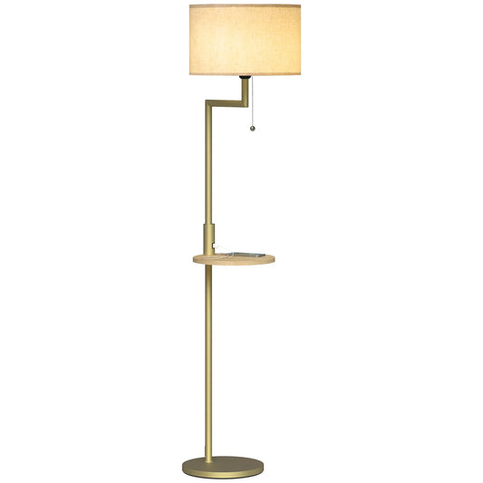 Bogen-Stehleuchte mit integrierter USB-Ladebuchse und Ablage 170 cm