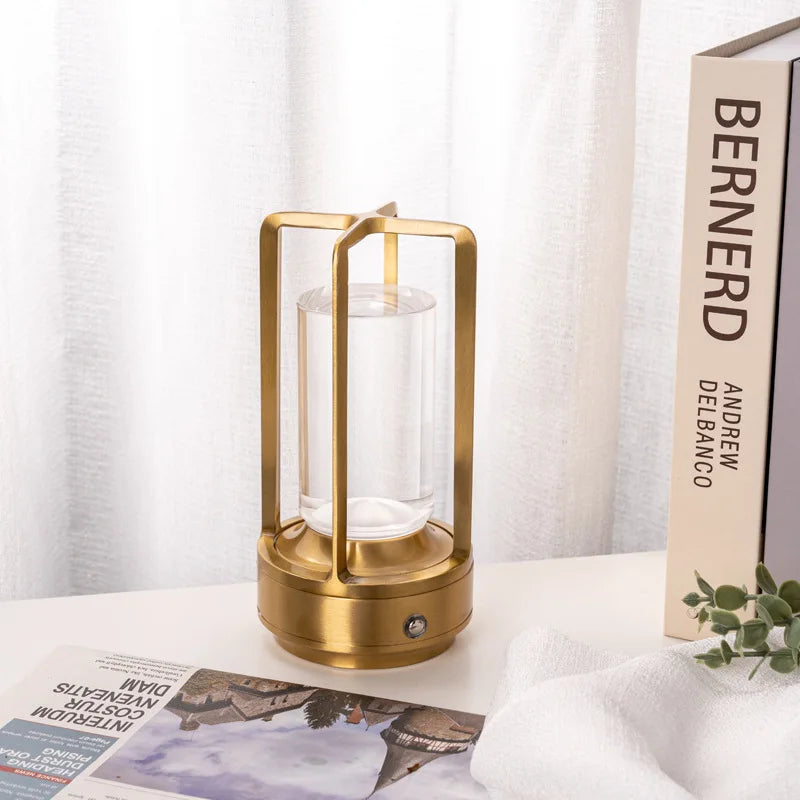 Tragbare Kristall-Tischlampe mit Akku, dimmbar, LED