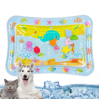 Sensorische Wasserspielmatte mit Fischmotiven für Haustiere