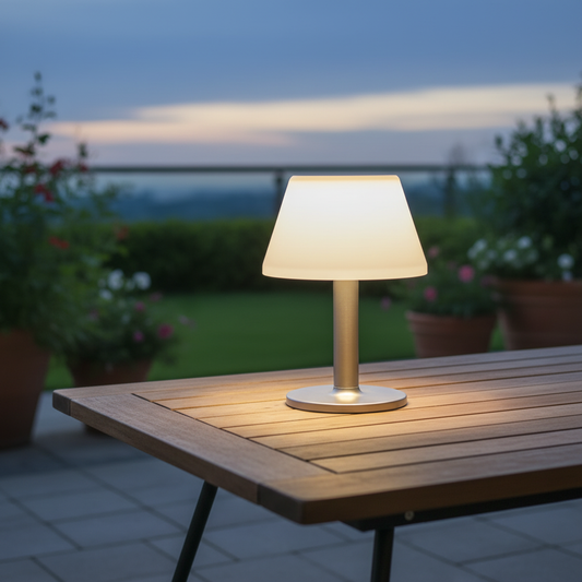Solar-LED-Tischleuchte für Außen mit Warmweißem Licht