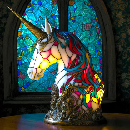 Buntglas-Tischlampe mit Tiermotiv für Warmes Stimmungslicht