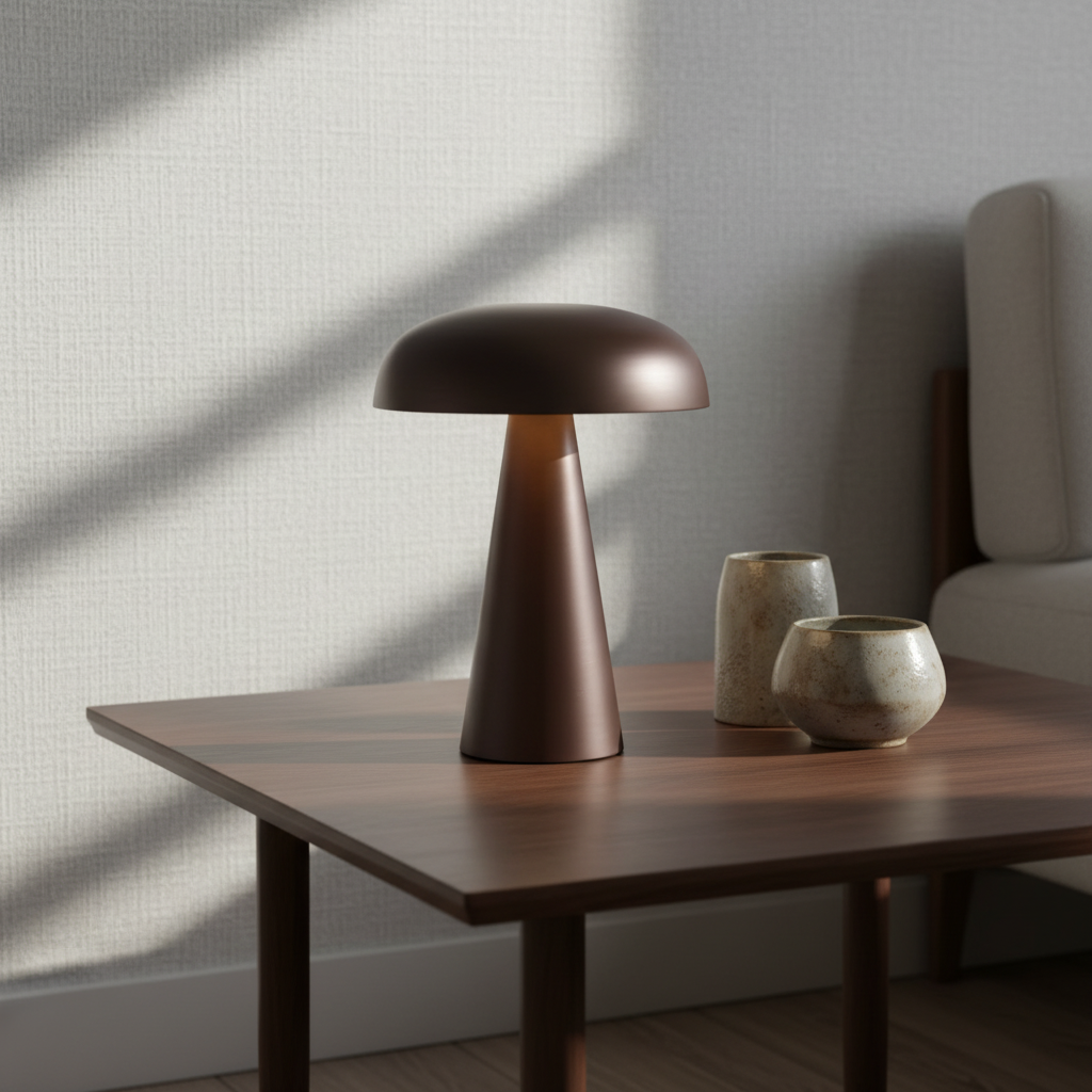 Dimmbare LED-Tischlampe in Pilzform mit Touch-Bedienung