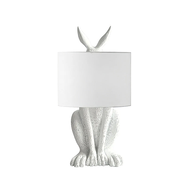 Hasenfigur-Tischleuchte mit Stoffschirm