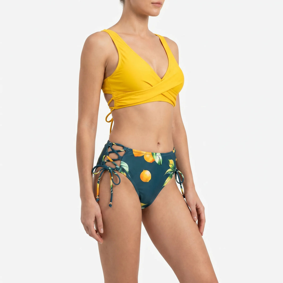 Damen-Bikini mit Wickeloptik und Schnürung