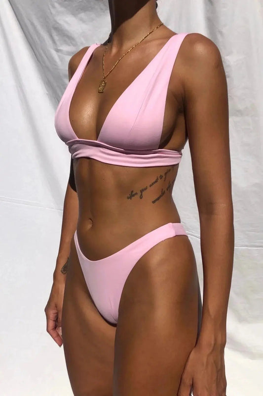 Damen Push-Up Bikini mit V-Ausschnitt