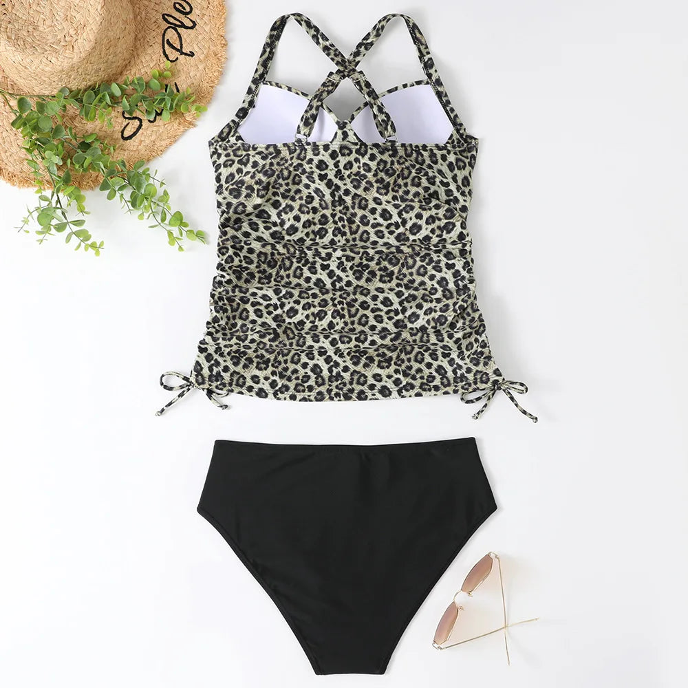 Damen-Tankini mit gerafften Seiten