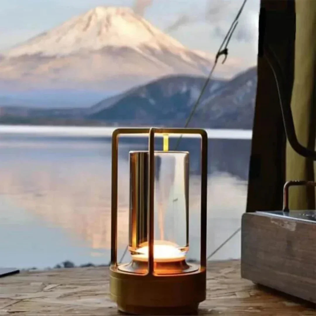Tragbare Kristall-Tischlampe mit Akku, dimmbar, LED