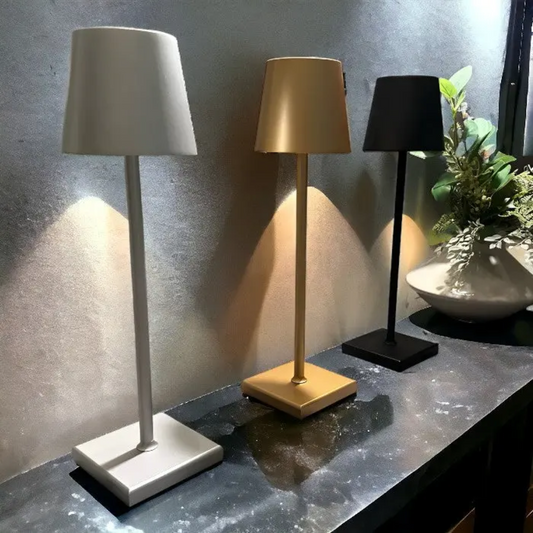 Dimmbare LED-Tischleuchte 38 cm aus Aluminium mit Akku
