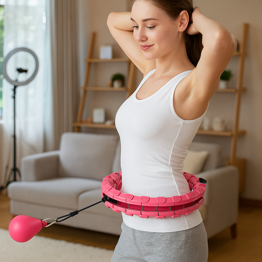 Verstellbarer Fitness-Hula-Hoop-Reifen mit Schwerkraft-Gewichtsball