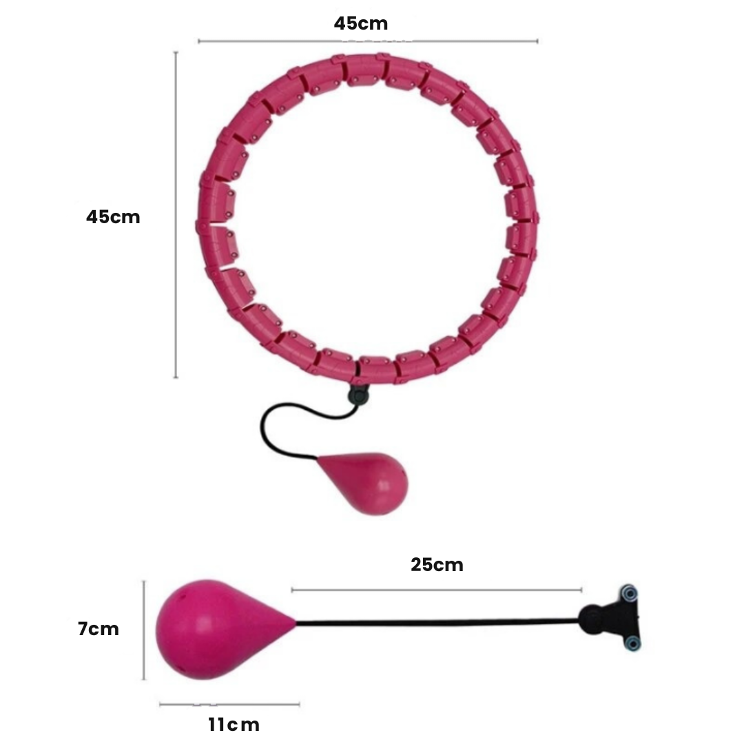 Verstellbarer Fitness-Hula-Hoop-Reifen mit Schwerkraft-Gewichtsball