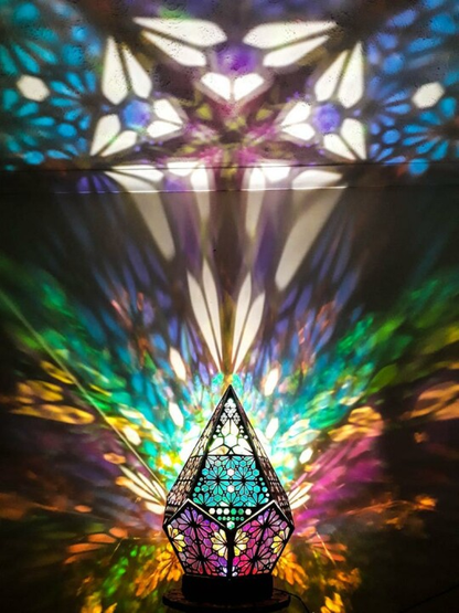 Boho-Diamant-Tischlampe mit USB-LED