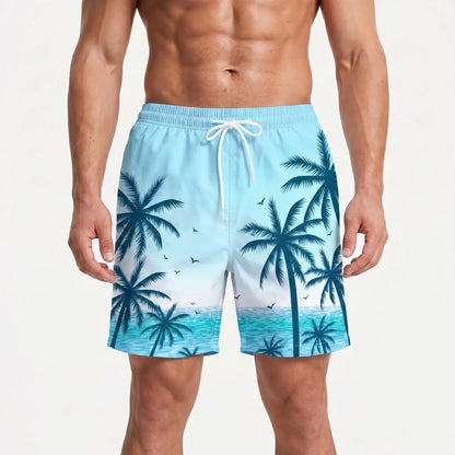 Herren-Badehose mit Farbverlauf und Palmenmuster