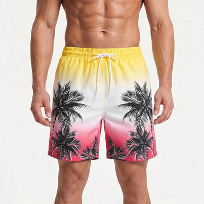 Herren-Badehose mit Farbverlauf und Palmenmuster