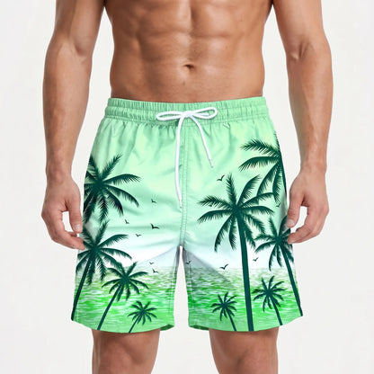 Herren-Badehose mit Farbverlauf und Palmenmuster