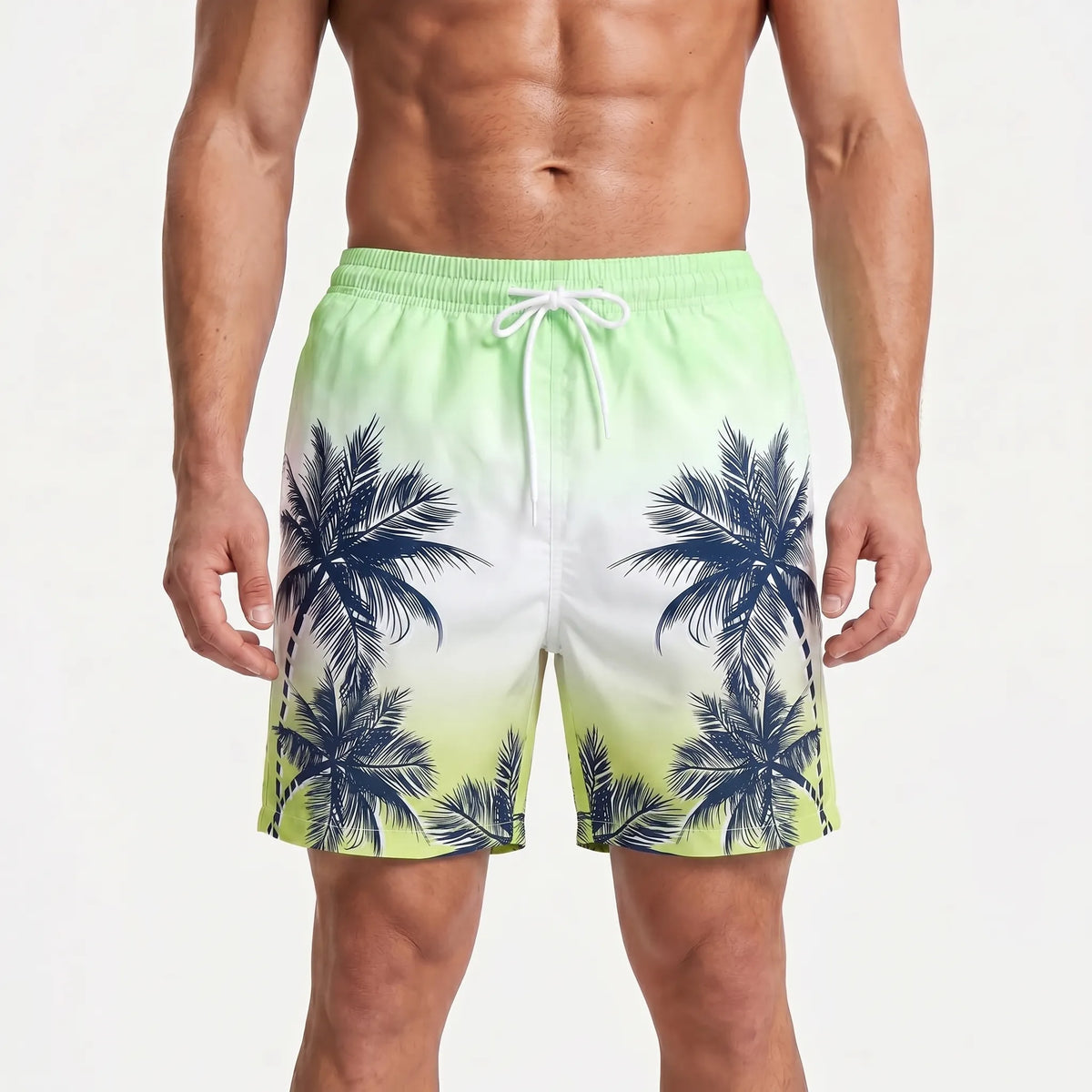 Herren-Badehose mit Farbverlauf und Palmenmuster