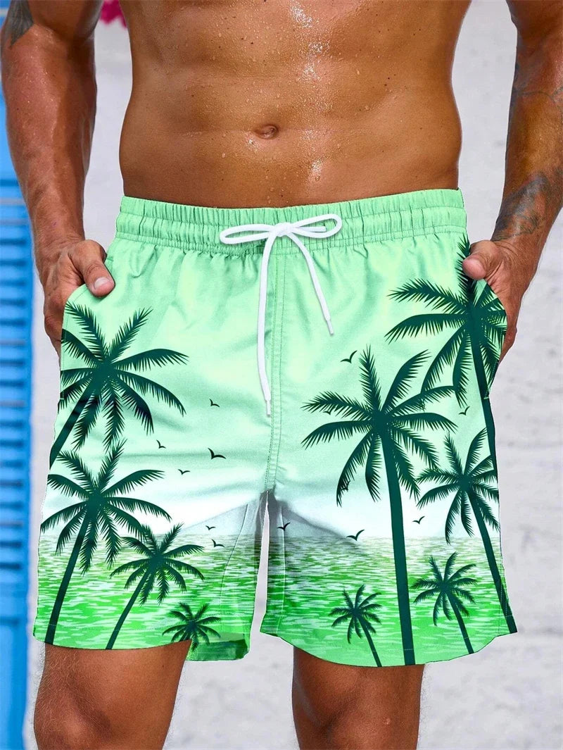 Herren-Badehose mit Farbverlauf und Palmenmuster