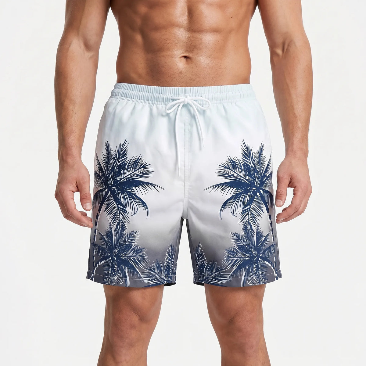 Herren-Badehose mit Farbverlauf und Palmenmuster