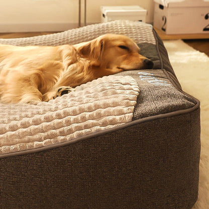 Dickes Hundebett mit Kissen und Bezug