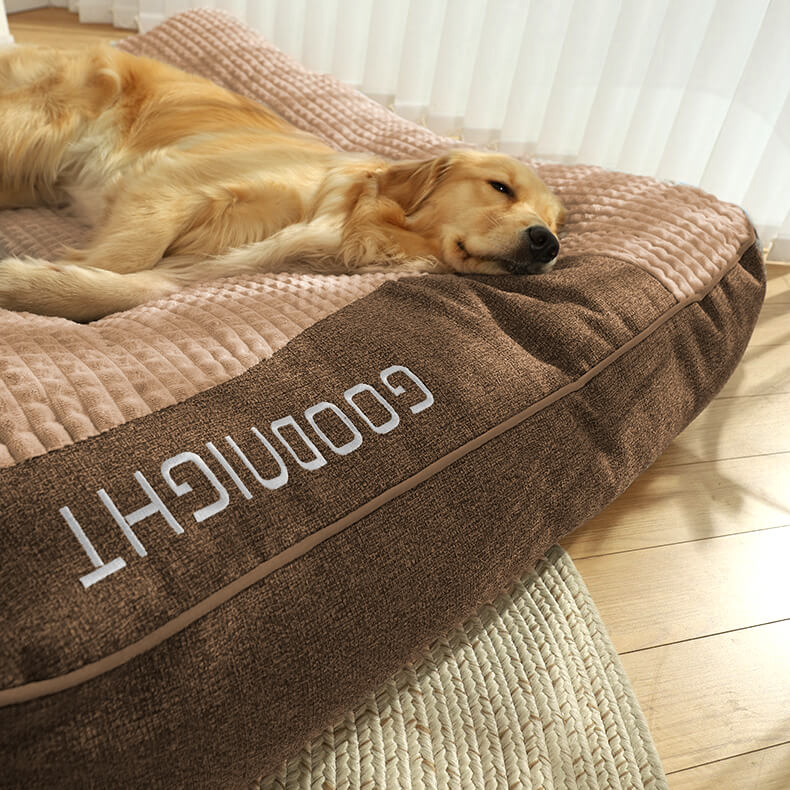 Dickes Hundebett mit Kissen und Bezug