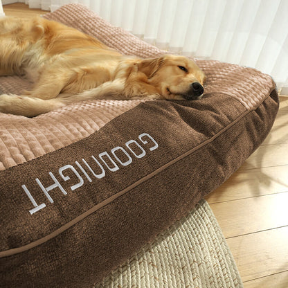 Dickes Hundebett mit Kissen und Bezug