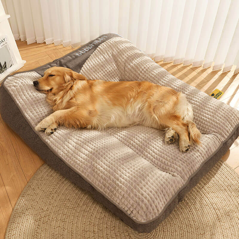 Dickes Hundebett mit Kissen und Bezug