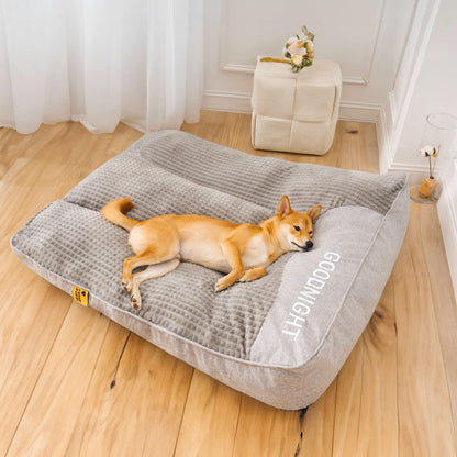 Dickes Hundebett mit Kissen und Bezug