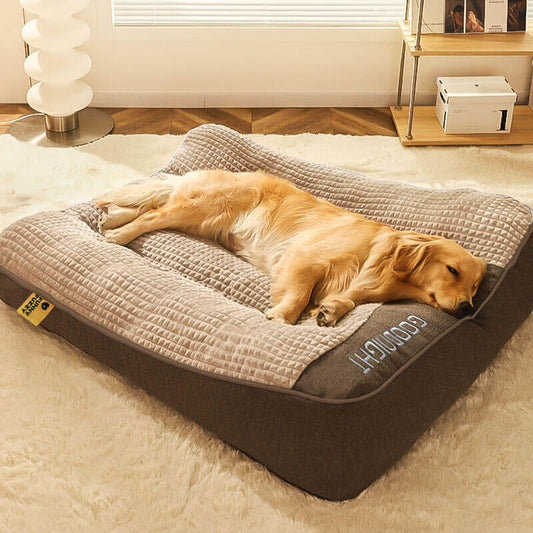 Dickes Hundebett mit Kissen und Bezug