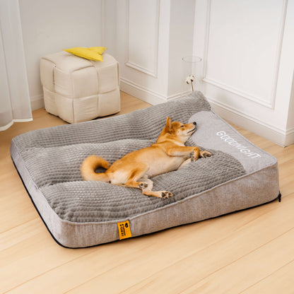 Dickes Hundebett mit Kissen und Bezug