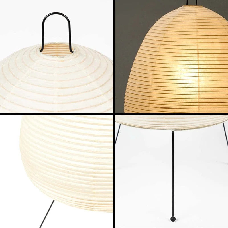 Japanische Stehlampe aus Reispapier E27 47 cm Weiß