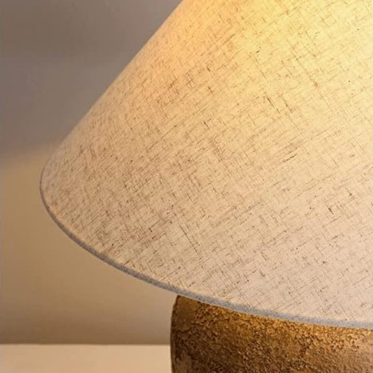 Keramik-Tischleuchte mit Leinenschirm 48 cm | 101-Elderly