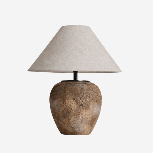 Keramik-Tischleuchte mit Leinenschirm 48 cm | 101-Elderly