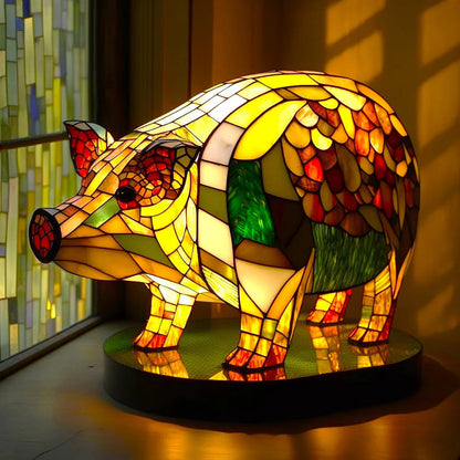 Moderne Deko-Tischleuchte mit Tier-Skulptur