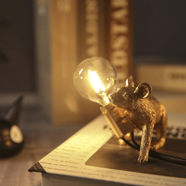 Mausförmige LED-Tischlampe aus Kunstharz mit modernem Design