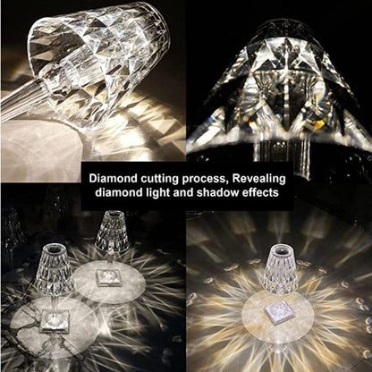 Kristall-Tischlampe LED mit Diamantschliff