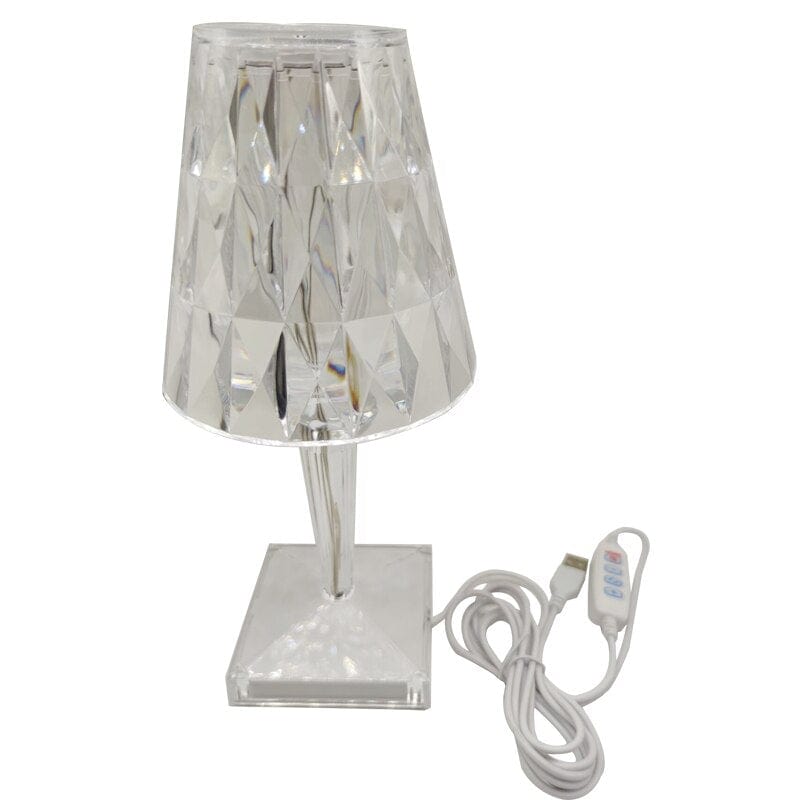 Kristall-Tischlampe LED mit Diamantschliff