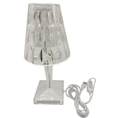 Kristall-Tischlampe LED mit Diamantschliff