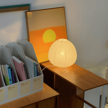 Papier-Tischleuchte mit Aluminiumgestell und E14 LED 21x23 cm