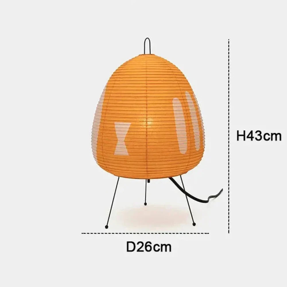 Japanische Reispapier-Tischleuchte mit Eisenfuß 47 cm