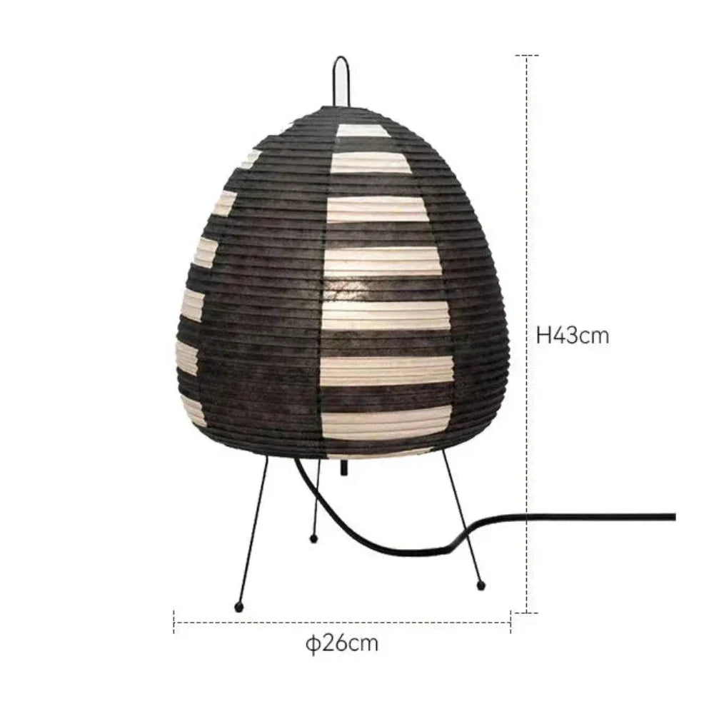 Papier-Tischleuchte 47 cm mit Eisenfuß