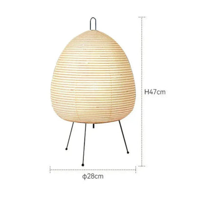 Reispapier-Tischleuchte mit Eisenfuß 47 cm
