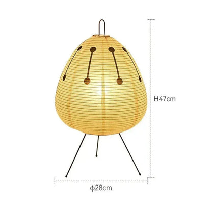 Japanische Reispapier-Tischleuchte mit Eisenfuß 47 cm