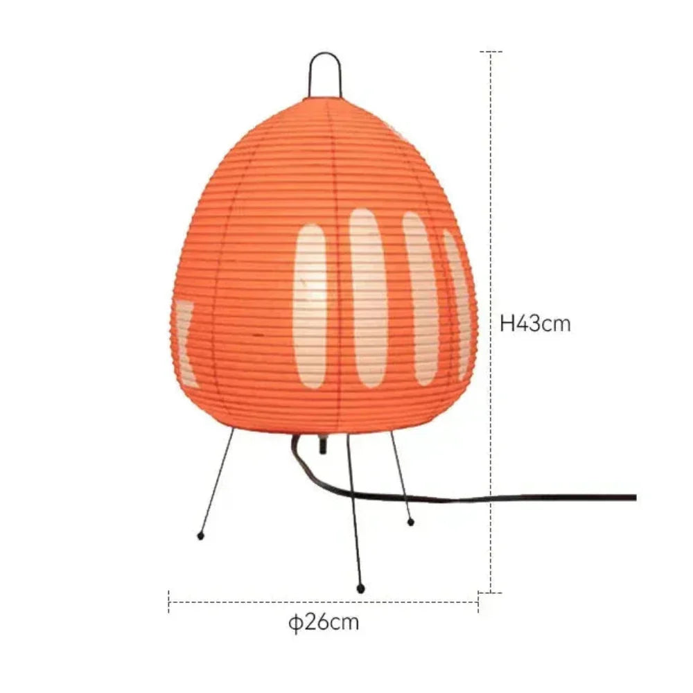 Japanische Reispapier-Tischleuchte mit Eisenfuß 47 cm