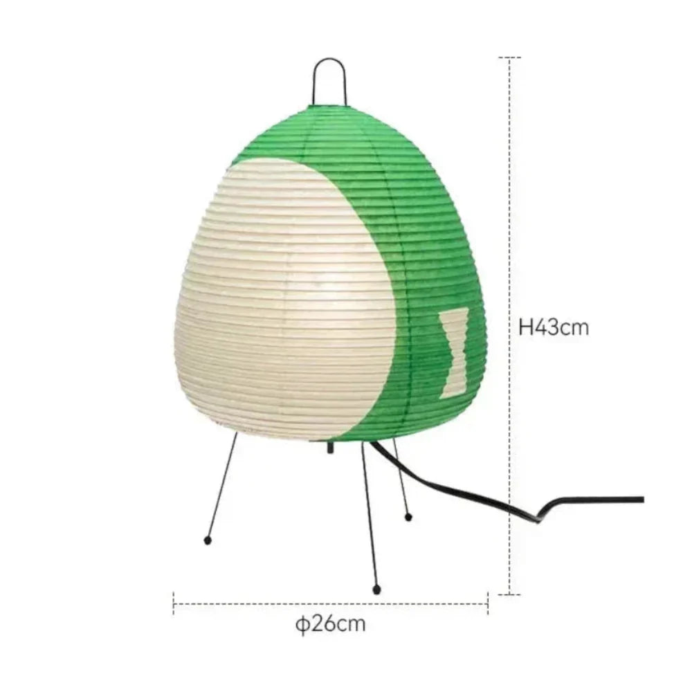 Japanische Reispapier-Tischleuchte mit Eisenfuß 47 cm
