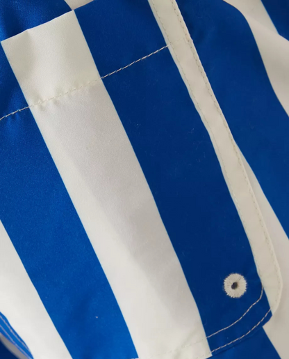 Gestreifte Herren-Badehose mit elastischem Kordelzugbund
