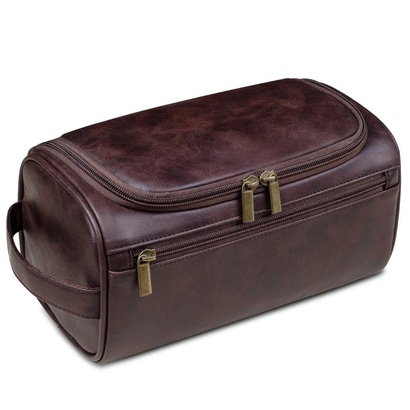 Kunstleder-Kulturtasche mit integriertem Aufhängehaken