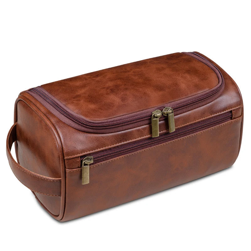 Kunstleder-Kulturtasche mit integriertem Aufhängehaken