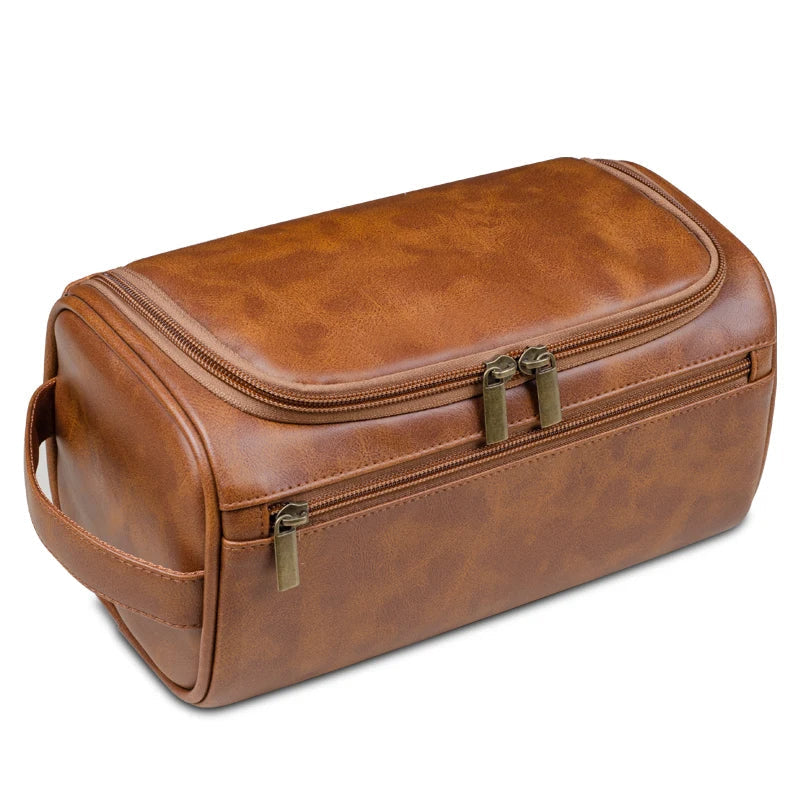 Kunstleder-Kulturtasche mit integriertem Aufhängehaken