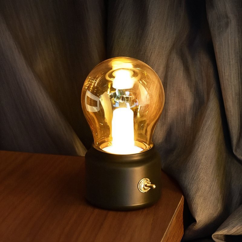 Vintage-Tafellampe mit USB-Ladefunktion und warmem Licht