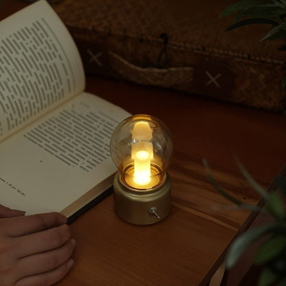Vintage-Tafellampe mit USB-Ladefunktion und warmem Licht
